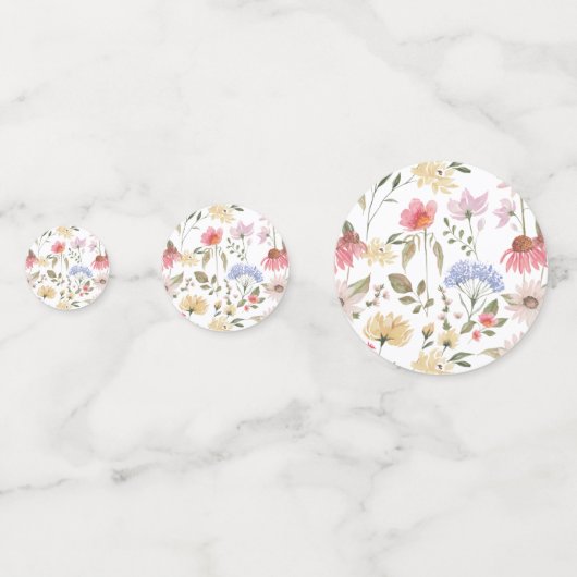 Garden Party Waterverf Wilde bloemen Birthday Confetti (Achterkanten)