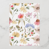 Garden Party Waterverf Wilde bloemen Birthday Folie Uitnodiging (Achterkant)