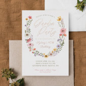 Garden Party Waterverf Wilde bloemen Birthday Folie Uitnodiging