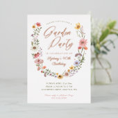 Garden Party Waterverf Wilde bloemen Birthday Folie Uitnodiging (Staand Voorkant)