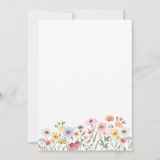 Garden Party Waterverf Wilde bloemen Birthday Kaart (Achterkant)