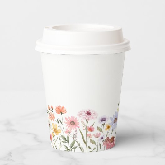 Garden Party Waterverf Wilde bloemen Birthday Papieren Bekers (Achterkant)