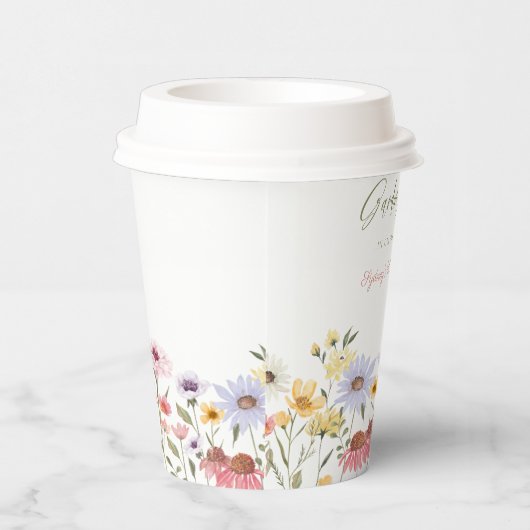 Garden Party Waterverf Wilde bloemen Birthday Papieren Bekers (Rechts)