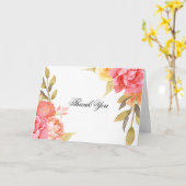 Garden Party Wedding Bedankt Kaart (Gele Bloem)