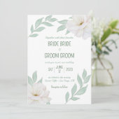 Garden Party Wedding Invite, Gardenias & Greenery Kaart (Staand voorkant)