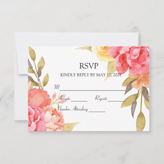 Garden Party Wedding RSVP Kaartje (Voorkant)