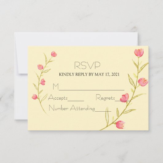 Garden Party Wedding RSVP Kaartje (Voorkant)