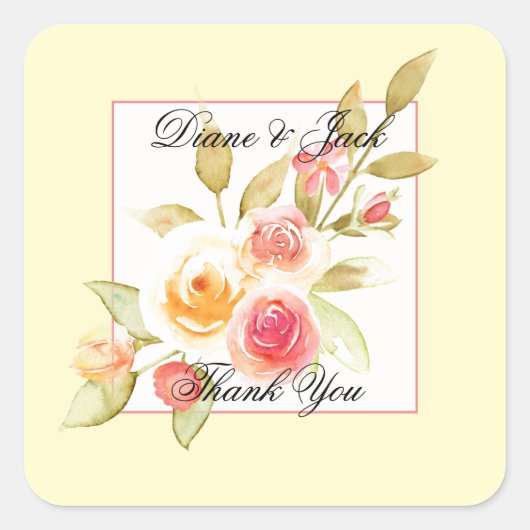 Garden Party Wedding Vierkante Sticker (Voorkant)