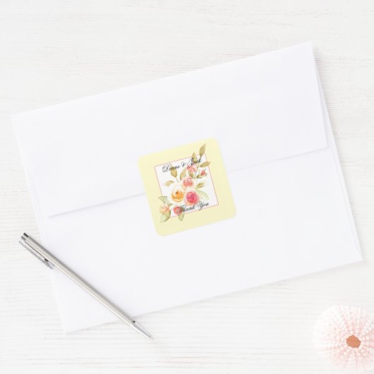 Garden Party Wedding Vierkante Sticker (Envelop)