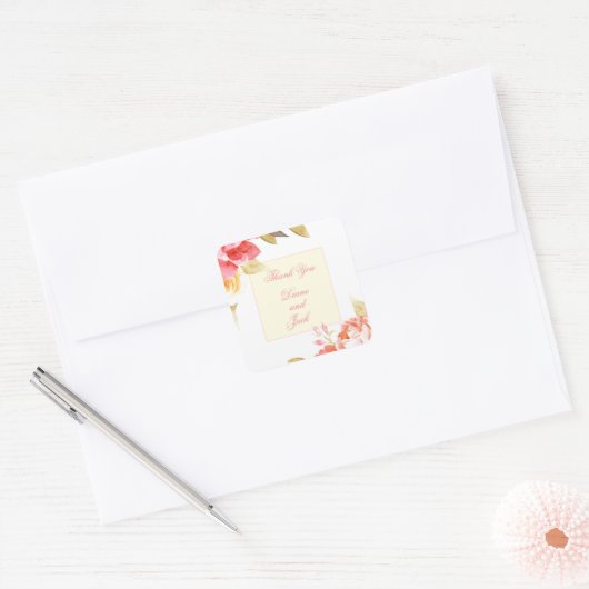 Garden Party Wedding Vierkante Sticker (Envelop)