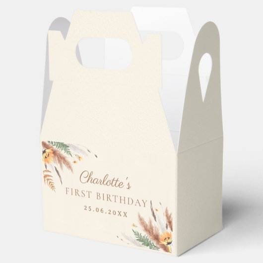 Garden Party Wildflower Bloemen 1e verjaardag Bedankdoosjes (Geopend)