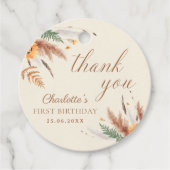 Garden Party Wildflower Bloemen 1e verjaardag Bedankjes Labels (Voorkant)