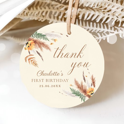 Garden Party Wildflower Bloemen 1e verjaardag Bedankjes Labels