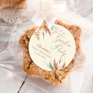 Garden Party Wildflower Bloemen 1e verjaardag Ronde Sticker