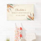 Garden Party Wildflower Bloemen 1e verjaardag Spandoek (Insitu)