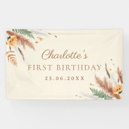 Garden Party Wildflower Bloemen 1e verjaardag Spandoek