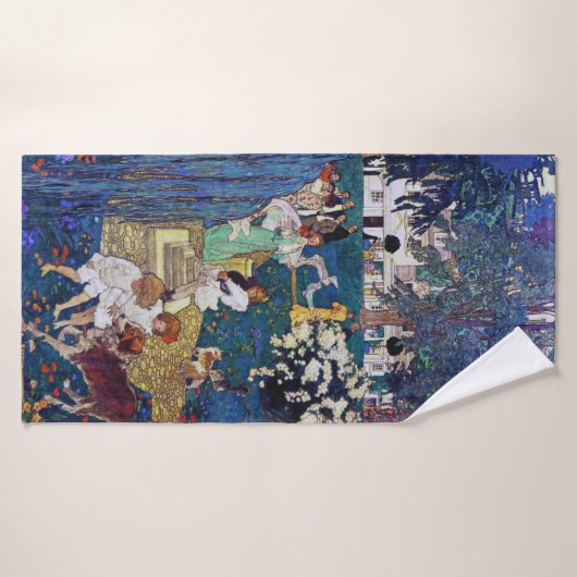 Garden Party with Dog & Cat, Jessie Willcox Smith Badhanddoek (Badhanddoek)