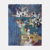 Garden Party with Dog & Cat, Jessie Willcox Smith Fleece Deken (Voorkant)