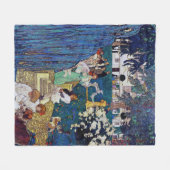 Garden Party with Dog & Cat, Jessie Willcox Smith Fleece Deken (Voorkant (Horizontaal))