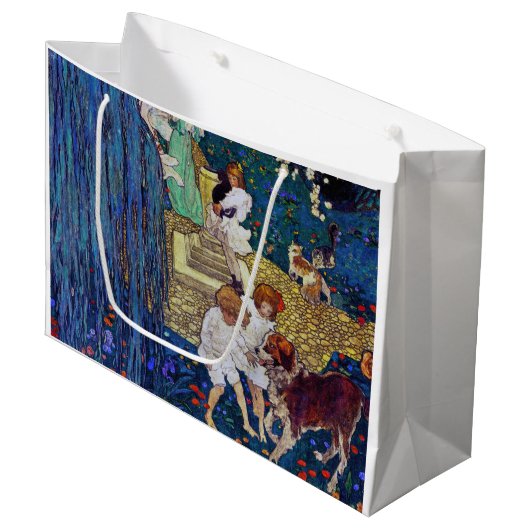 Garden Party with Dog & Cat, Jessie Willcox Smith Groot Cadeauzakje (Voorkant Gekanteld)