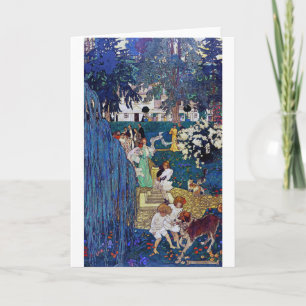 Garden Party with Dog & Cat, Jessie Willcox Smith Kaart