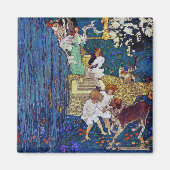 Garden Party with Dog & Cat, Jessie Willcox Smith Magneet (Voorkant)