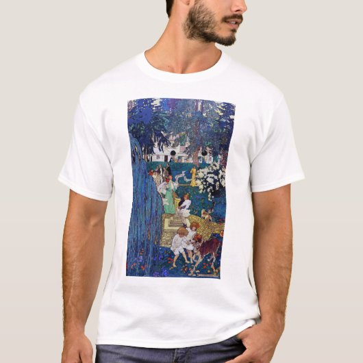 Garden Party with Dog & Cat, Jessie Willcox Smith T-shirt (Voorkant)