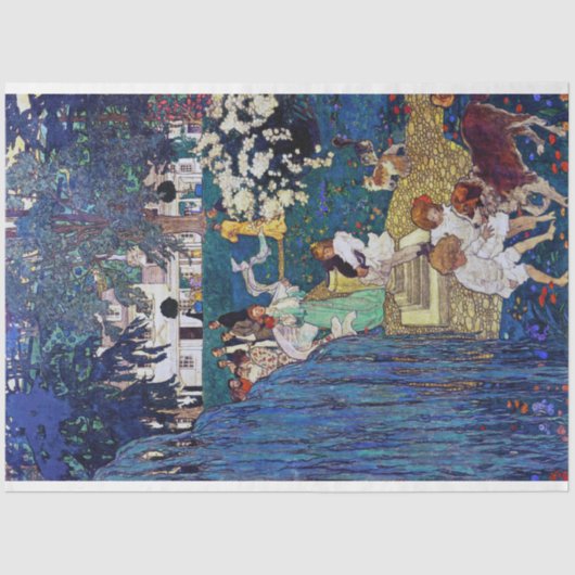 Garden Party with Dog & Cat, Jessie Willcox Smith Tissuepapier (Voorkant)