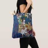 Garden Party with Dog & Cat, Jessie Willcox Smith Tote Bag (Dichtbij)