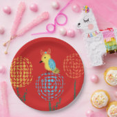 Garden Party - Yellow Bird Birthday Papieren Bordje (Feest)