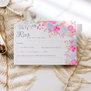 Garden pastel wilde bloemen bruiloft rsvp kaart