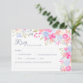 Garden pastel wilde bloemen bruiloft rsvp kaart (Staand voorkant)