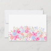 Garden pastel wilde bloemen bruiloft rsvp kaart (Achterkant)