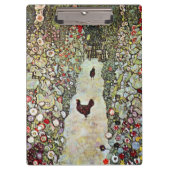Garden Path met kippen, Gustav Klimt, Art Nouveau Klembord (Voorkant)