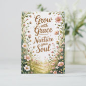 Garden Path Scene Groeien met Grace Quote Kaart (Staand voorkant)