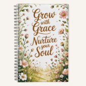 Garden Path Scene Groeien met Grace Quote Notitieboek (Voorkant)