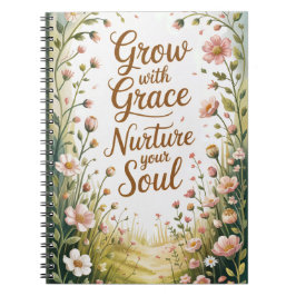 Garden Path Scene Groeien met Grace Quote Notitieboek