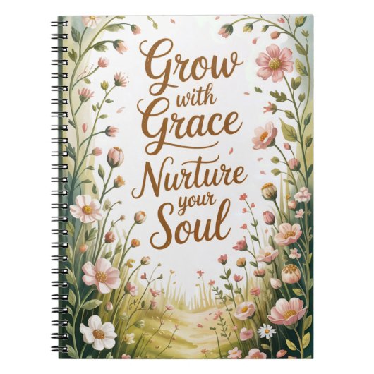 Garden Path Scene Groeien met Grace Quote Notitieboek (Voorkant)