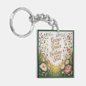 Garden Path Scene Groeien met Grace Quote Sleutelhanger (Voorkant Links)