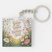 Garden Path Scene Groeien met Grace Quote Sleutelhanger (Achterkant)