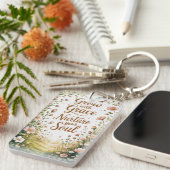 Garden Path Scene Groeien met Grace Quote Sleutelhanger (Voorkant Rechts)