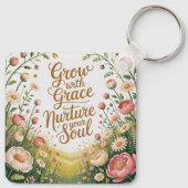 Garden Path Scene Groeien met Grace Quote Sleutelhanger (Achterkant)