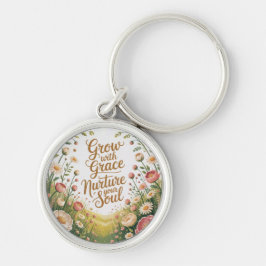 Garden Path Scene Groeien met Grace Quote Sleutelhanger