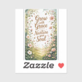 Garden Path Scene Groeien met Grace Quote Sticker (Vel)