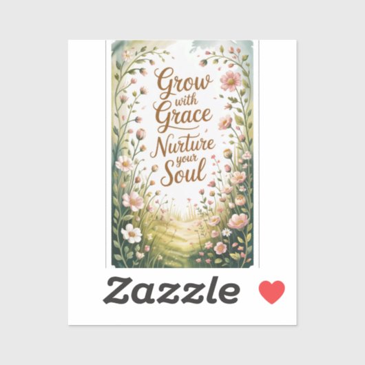 Garden Path Scene Groeien met Grace Quote Sticker (Vel)