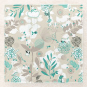 Garden Pattern Glazen Onderzetter (Voorkant)