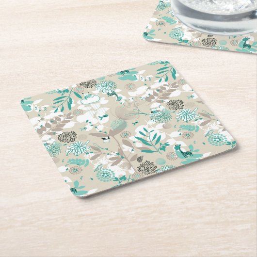 Garden Pattern Kartonnen Onderzetters (Schuin)