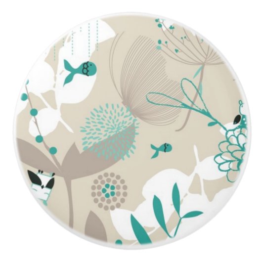 Garden Pattern Keramische Knop (Voorkant)