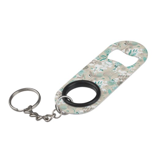 Garden Pattern Sleutelhanger Flessenopener (Voorkant Gekanteld)
