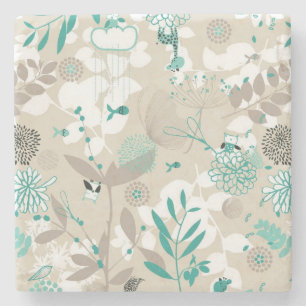 Garden Pattern Stenen Onderzetter